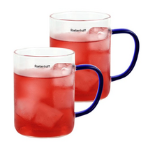 레벤호프 핸들 내열유리 머그 350ml, 블루, 8개