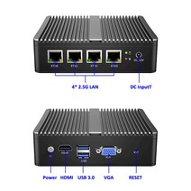 미니pc 팬리스 미니 PC 4 인텔 2.5G LAN 스위치 셀러론 J4125 4x2500M i225 Nic 미니 라우터 서버 ESXI HD-, 03 No System_04 EU, 01 No RAM No Storage