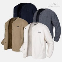 스타일에스 남여공용 빅사이즈 노카라 보아털 안감 후리스 플리스 자켓