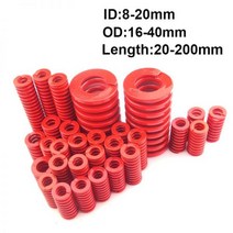 인장스프링 스텐인장스프링 금형 1Pcs 길이 20-200mm 레드 라이트로드 나선형 스탬핑 압축 다이 스프링 OD16-40mm ID8-20mm, 200mm, OD40 x ID20 mm