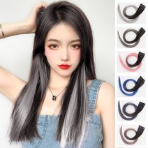 시크릿 투톤 헤어 브릿지 트윙클 붙임 머리 피스 발레아쥬 옴브레 부분 가발, 투톤애쉬그레이, 1개