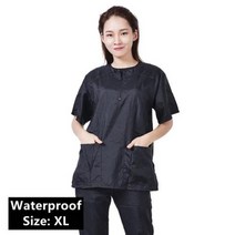 헤어캡 애완 동물 미용 작업복 방수 고양이 개 그 루머 비 스틱 털이 정전기 방지 통기성, Black wpf  XL