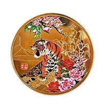기념주화 중국 금도금 동전 소장 행운 마스코트 호랑이 상징 2022년 기념 메달 for, 황금색 호랑이