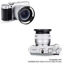 일본 fujifilm JJC 메탈 렌즈 후드 나사식 후지 필름 Fujifilm Fujinon XC 15-45mm F3.5-5.6 OIS PZ 용 X-T, 한개옵션0