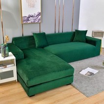 홈 쇼파커버 가죽 소파 커버 벨벳 의자 라운지 탄성 코너 단면 소파 안락 의자 가구 2 3 인용 슬립 커버, 1seat 90-140cm-1pc, Dark Green