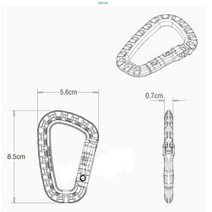 카라비너 휴대 초경량 플라스틱 D형 잠금 샤클 턴버클 체인 등산 캠핑 배낭 백팩 낚시 여행 쇠사슬 와이어클립 체인블럭 카라비나 도르래 와이어로프 장비 사슬 채비 로드(그린)