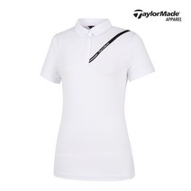 여성 사선 로고 배색 카라 반팔 티셔츠 TWTYL6741-100