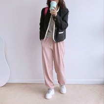 코듀로이 벨벳 밴딩 조거 팬츠 가을 겨울 핑크 크림 그레이 골덴 바지