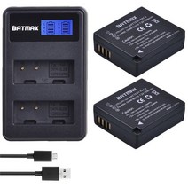 파나소닉 카메라 배터리 4pcs dmw-blg10 dmw-ble9 bp-dc15 bpdc15 + lumix gf5 gf6 gx7 lx100 gx80 gx85 용 lcd 듀얼, 배터리 2개 충전기 1개