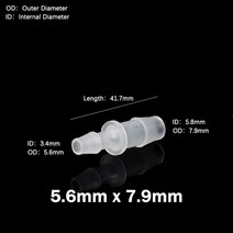 식품 등급 PP 커넥터 5 개 1.6 ~ 10mm 수족관 물고기 탱크 공기 펌프 호스 가시 조인트 연수 파이프 커플, 10 7.9mm x 5.6mm 5pcs