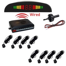포터후방센서 사각지대 후진음 지게차후방감지기 8센서 자동차 주차 레이더 시스템 Parktronic Rearview 범, 01 black