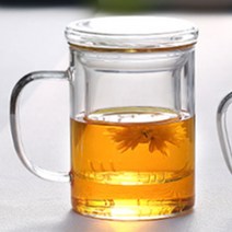 티망 일체형 머그컵 뚜껑포함, 550ml 뚜껑 찻잎 머그컵(머그컵+티망+뚜껑)