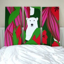 바보사랑 곰 3분할 액자세트 대형캔버스 사진 그림 액자.유홍아트, 소형 3세트 (1피스 30 x 70cm)