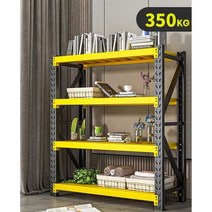 철제 선반 가정용 마트 진열대 수납 선반 창고용, 100가로40x160노란색과검정색3레이어서브