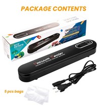 진공포장기 가정용 산업용 업소용 무선 진공포장기 실러 식품 신선한 기계 주방 작은 과일 및 야채 보존 기계 자동 5 백 220, 검은색, 영국 플러그