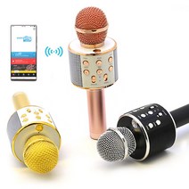블루투스마이크 충전용 캠핑용 휴대용 마이크 가정노래연습장, 골드