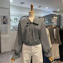 셀러허브 1 무자크 sh06 지도리 패턴 타이 블라우스 N2WBL09