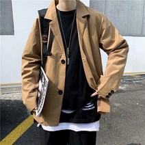 캐주얼슈트코디 정장 코트 남자 가을겨울 와이드 루즈핏 트렌드 학원 무드 건달카리스마 캐쥬얼 숏 양복 2644028816