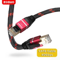 ZOGUO-CAT8 이더넷 케이블 라우터 RJ45 인터넷 랜 SFTP 40Gbps 2000MHz 네트워크 노트북 IPTV PS4 CAT8/7/6 용 코튼 꼰, [01] 빨간, [04] 2m