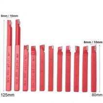 초보목공 카바이드 팁 비트 세트 11 개 10x10mm 브레이징 밀링 커터 도구 금속 CNC 선반 용 용접 터닝 공구 홀더, [02] 11pcs 10mm