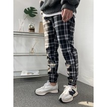 체크 루즈핏 기모 조거팬츠 / 2color