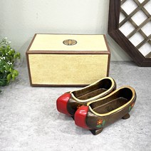 아리공방 전통 목각 꽃신 장식품 외국인선물 바이어선물 꽃신장식 함용품 혼수용품 전통적인선물 집들이선물, 대사이즈, 고급한지상자