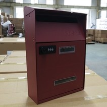 인테리어 택배 우편함 미국식 홍콩식 별장 실외 빗물방지 우체통, T06-비밀번호잠금장치 자홍색 모래 무늬
