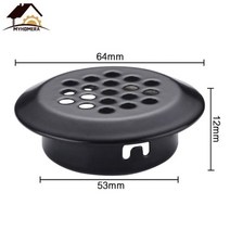 Myhomera옷장 캐비닛 메쉬 구멍 에어 벤트 코어 볼록 플랫 루버 환기 커버 스테인레스 스틸 19mm/25mm/53mm 4 개, Convex 53mm