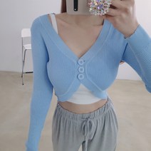 볼레로 브이넥 크롭 미니가디건 6색