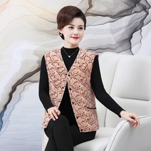 가을겨울 중년 두터운 융털 숏 런닝 엄마옷 조끼 민소매 나시 팬시 베스트 보온 이너와 아우터