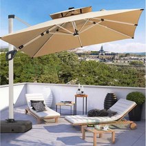 그늘막 횡단보도 파라솔 대형사각 직사각 썬가드 야외 접이식 정원 두꺼운 특대형 업소용, 3m 원형 + 100kg 회전 가능한 받침대