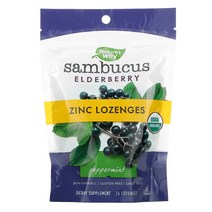 네이처스웨이 Sambucus Zinc Lozenges Peppermint 24개, 1개, 기본