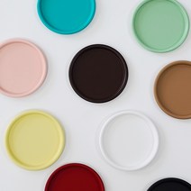 논슬립 메탈 원형 컵받침 티 코스터 무광 커피잔 받침 모던 감성 철제 12color, 그린