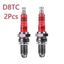 전기 오토바이 점화 레이싱 플러그 트리플 전극 용 스쿠터 먼지 자전거 카트, 2Pcs D8TC