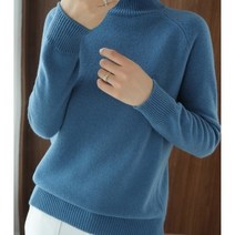 [2가지 넥라인 + 오늘발송] 여성니트티 여성캐시미어니트 반목폴라 라운드넥
