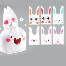 50p 스콘 휘낭시에 포장 귀여운 토끼봉투 교회학교 모찌떡 답례 선물 유치원 수제쿠키 사탕, 1개, 대-토끼이빨