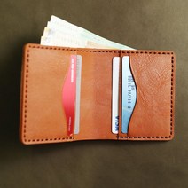 [천삼백케이] [에치펠레] 수제 가죽 심플스퀘어 반지갑 미르바탄