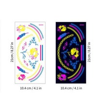 야광 임시 형광 UV 네온 바디 페이스 방수 문신 스티커 여성 남성 레이브 축제 파티 용품, 1pcs_2