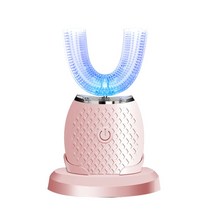 초음파 전동 칫솔 화이트닝U형 화이트 자동 미백 정동, 심플한 화이트 USB 충전 치약