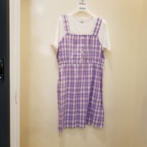 에꼴리에 주니어 NC해운대 시원하고 편안한 여름일상!! [이월초특가] 체크 레이어드 원피스 22B1857PU