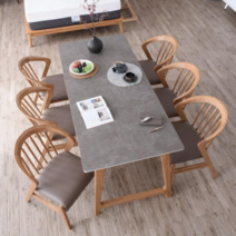 이즈네이처 로사 6인용식탁세트 세라믹식탁, 그레이, 의자3+벤치1