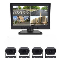 탑차 전후방 측면 카메라 블랙박스 카메라4 분할화면4, 10인치 4분할 음성제어+32G카드 1080P