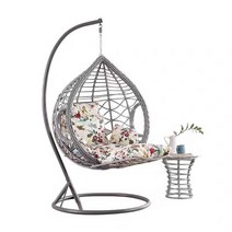 발리의자 흔들의자 공중그네의자 나혼산박나래 그레이, 네트  스타일/그레이기둥프리쿠션 및 카펫