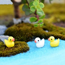 미니어처 오리 인형 1개 전시 장식 동물 소품 디오라마 모형 데코, A_옐로우