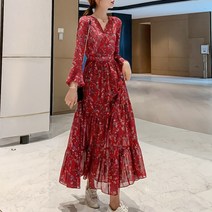 롱원피스 플로랄 쉬폰원피스