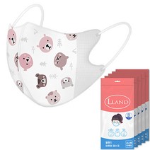 엘랜드 어린이집 베이비 신생 돌아기 영유아동 새부리 일회용 곰무늬 3D입체형 초소형마스크, 1.곰돌이(화이트) 3D입체 마스크, 초소형(0~3세), 50매