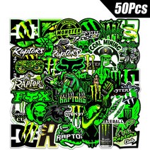 방검복 10/30/50pcs 할로윈 공포 괴물 랩터 애니메이션 스티커 낙서 스케이트 보드 수하물 바이크 오토바이 방수, [02] 50pcs