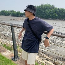 게리오 아이스 쿨링 영문써클 자수 반팔 티셔츠