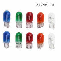 제논램프 할로겐 적외선 uv 10pcs 501 W5W T10 할로겐 전구 제논 자연 블루 지우기 따뜻한 화이트 앰버 레, 한개옵션1, 07 5 colors mix