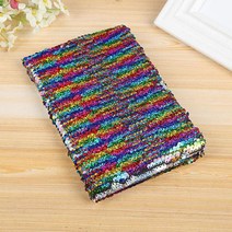 반짝이 무지개 노트 스팽글 다이어리 기록장 문구 공책 고급노트 양장제본 일기 필기, 1개, 미니